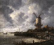 RUISDAEL, Jacob Isaackszon van The Windmill at Wijk bij Duurstede af France oil painting reproduction